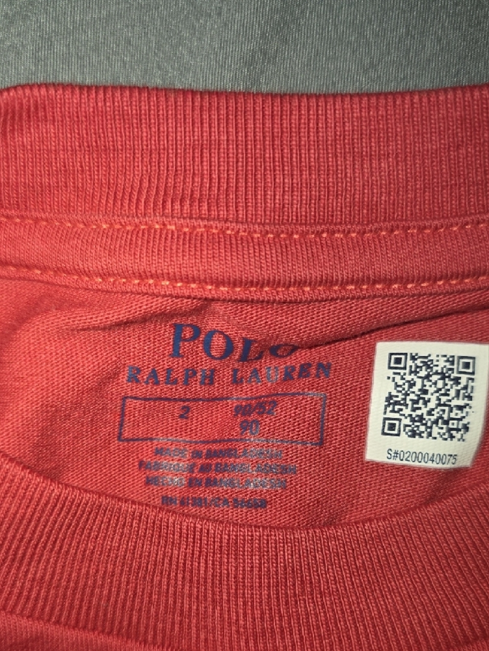 Ralph Lauren Red Toddler Polo Player Tee with Navy Embroidery - Picture 6 of 6